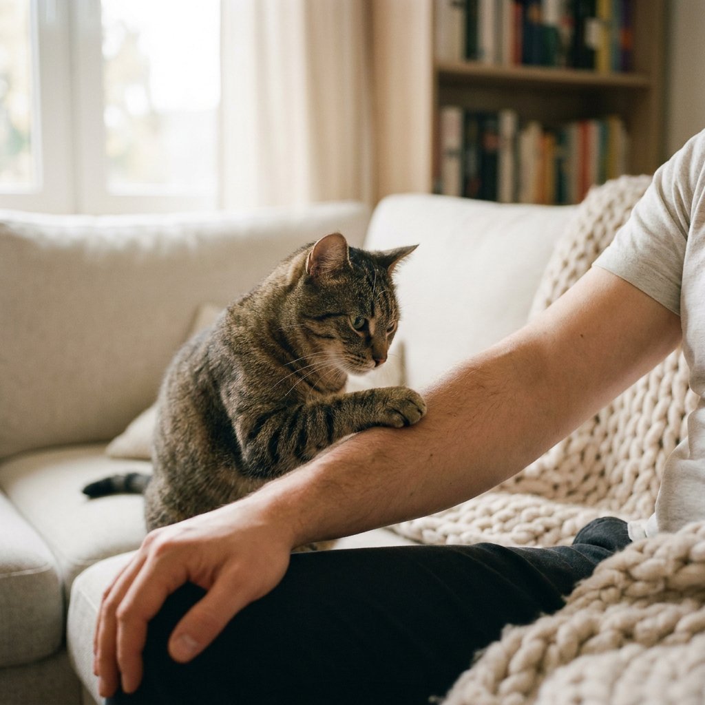Kat legt poot op arm - wat betekent dit gedrag?