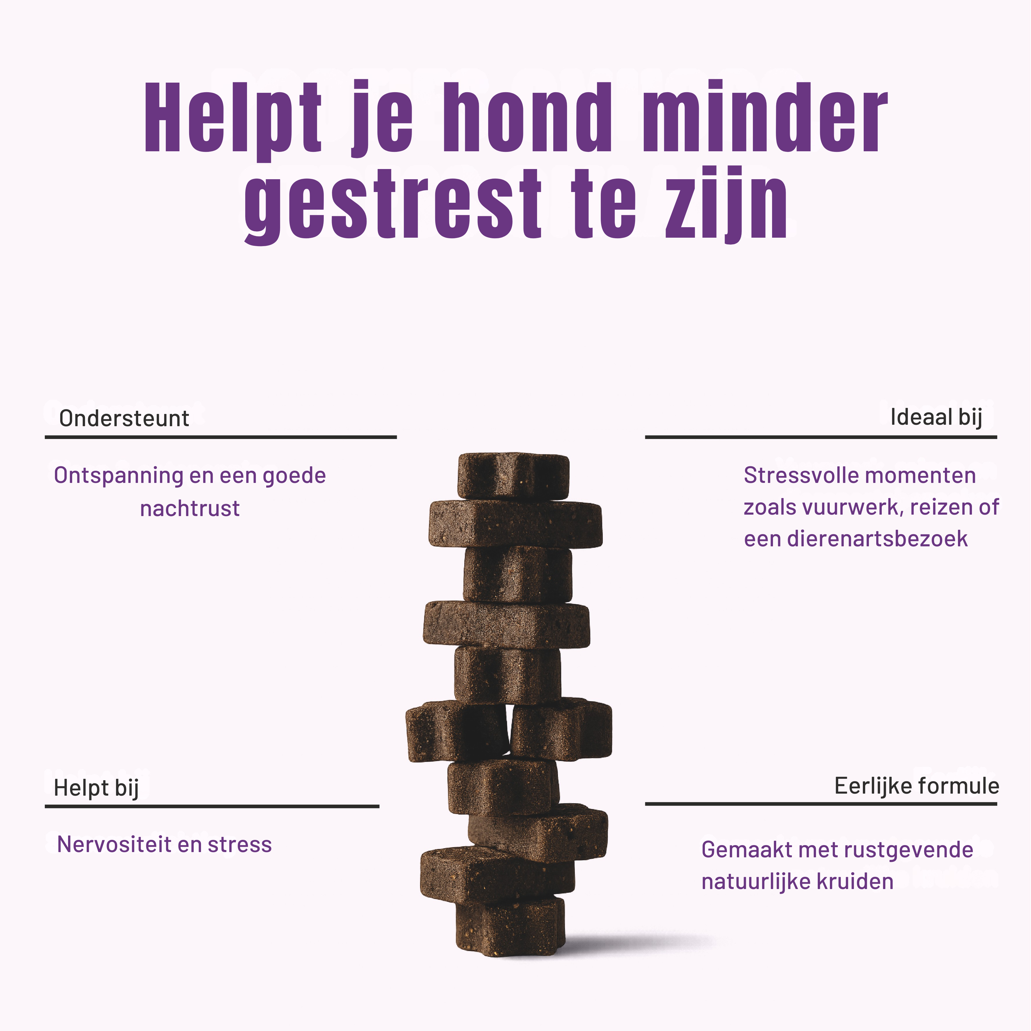 Calming Honden – 60 Kauwsnoepjes met Rundvlees