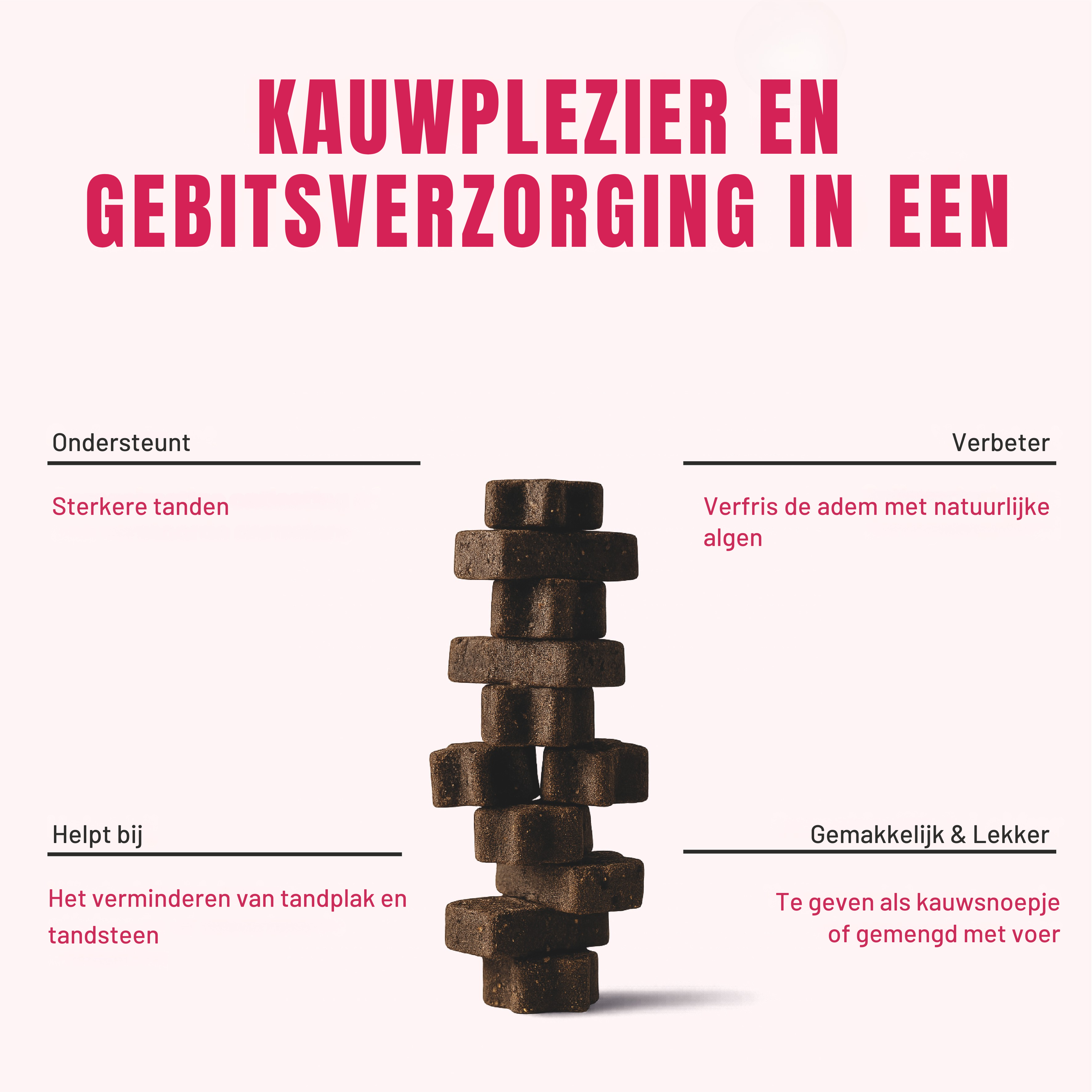 Dental Honden – 60 Kauwsnoepjes met Rundvlees