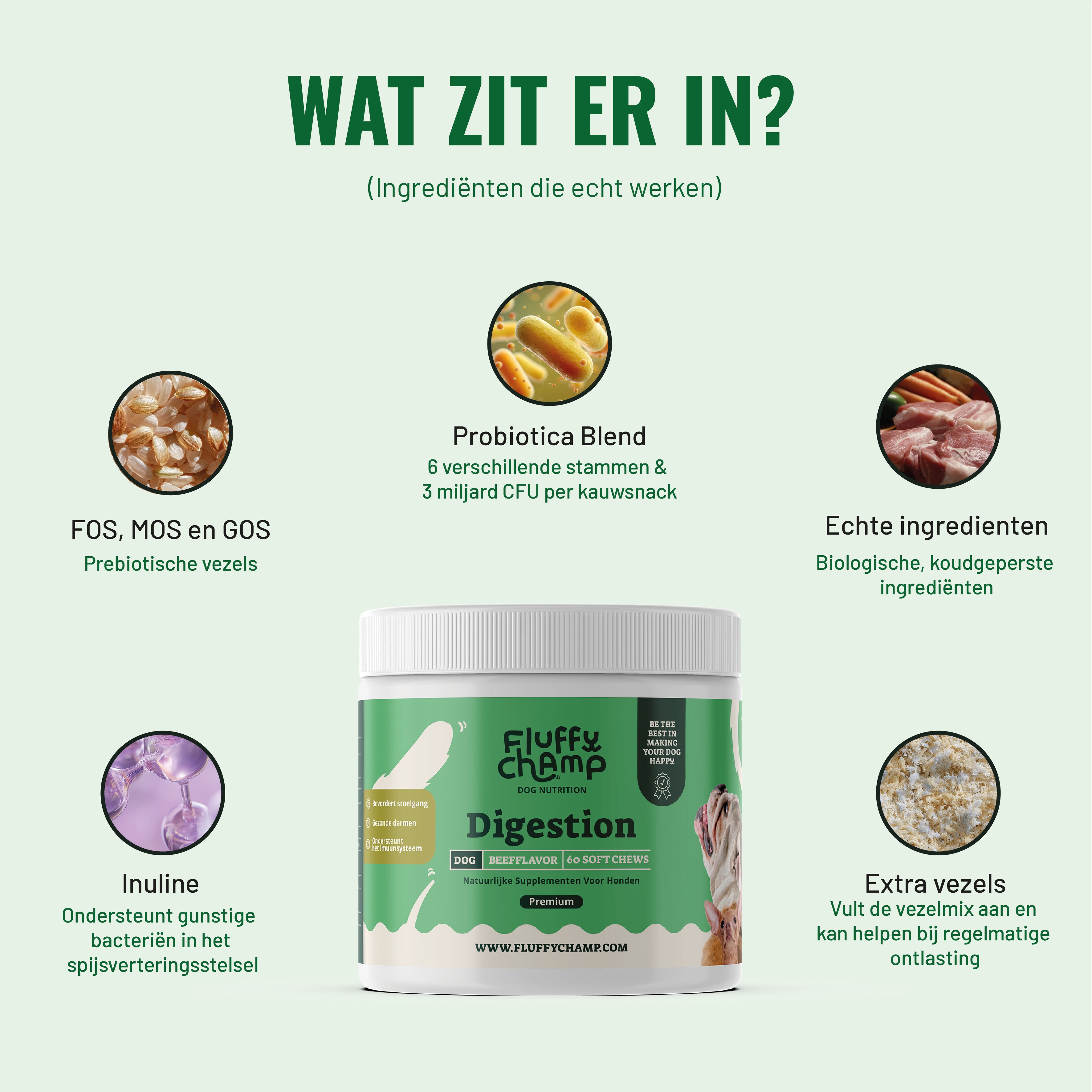 Probiotica Honden – 60 Kauwsnoepjes met Rundvlees