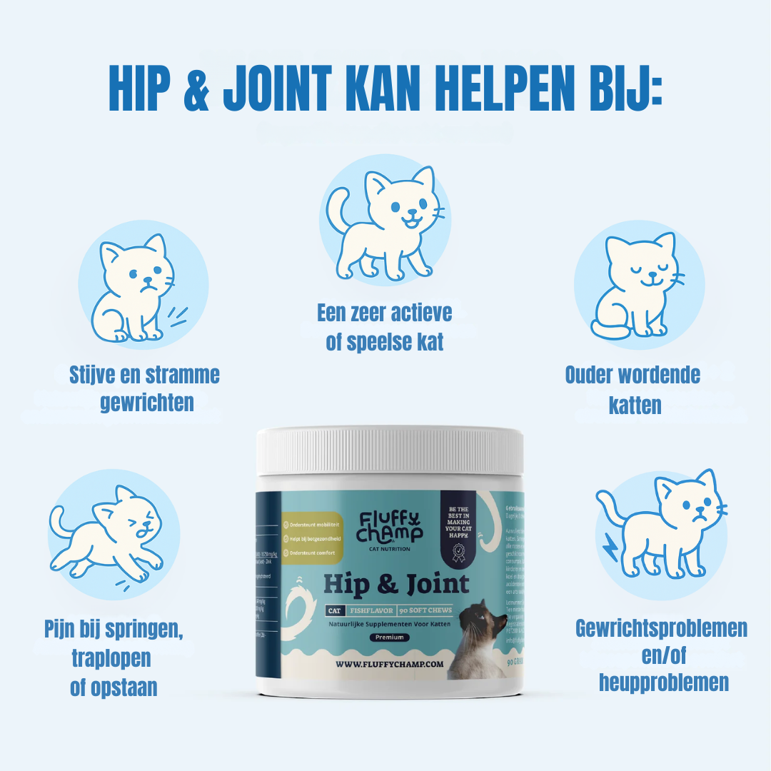 Hip & Joint Katten – 90 Kauwsnoepjes met Vis